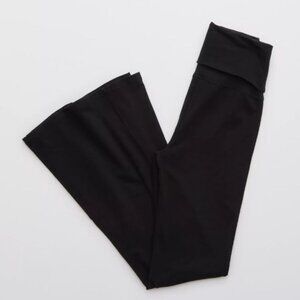 OFFLINE By Aerie Black OG Foldover High Waisted Super Flare Legging Size S